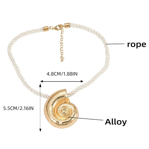 New Zara Gold Snail Shell Rope Necklace - Picture 5 of 5